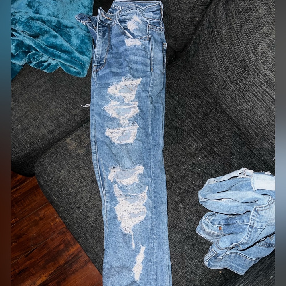 high rise American Eagle straight jeans